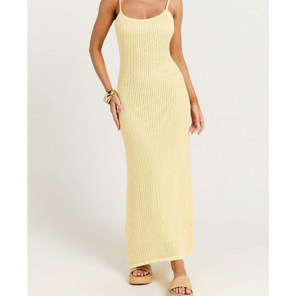 Yellow Crochet Maxi Dress